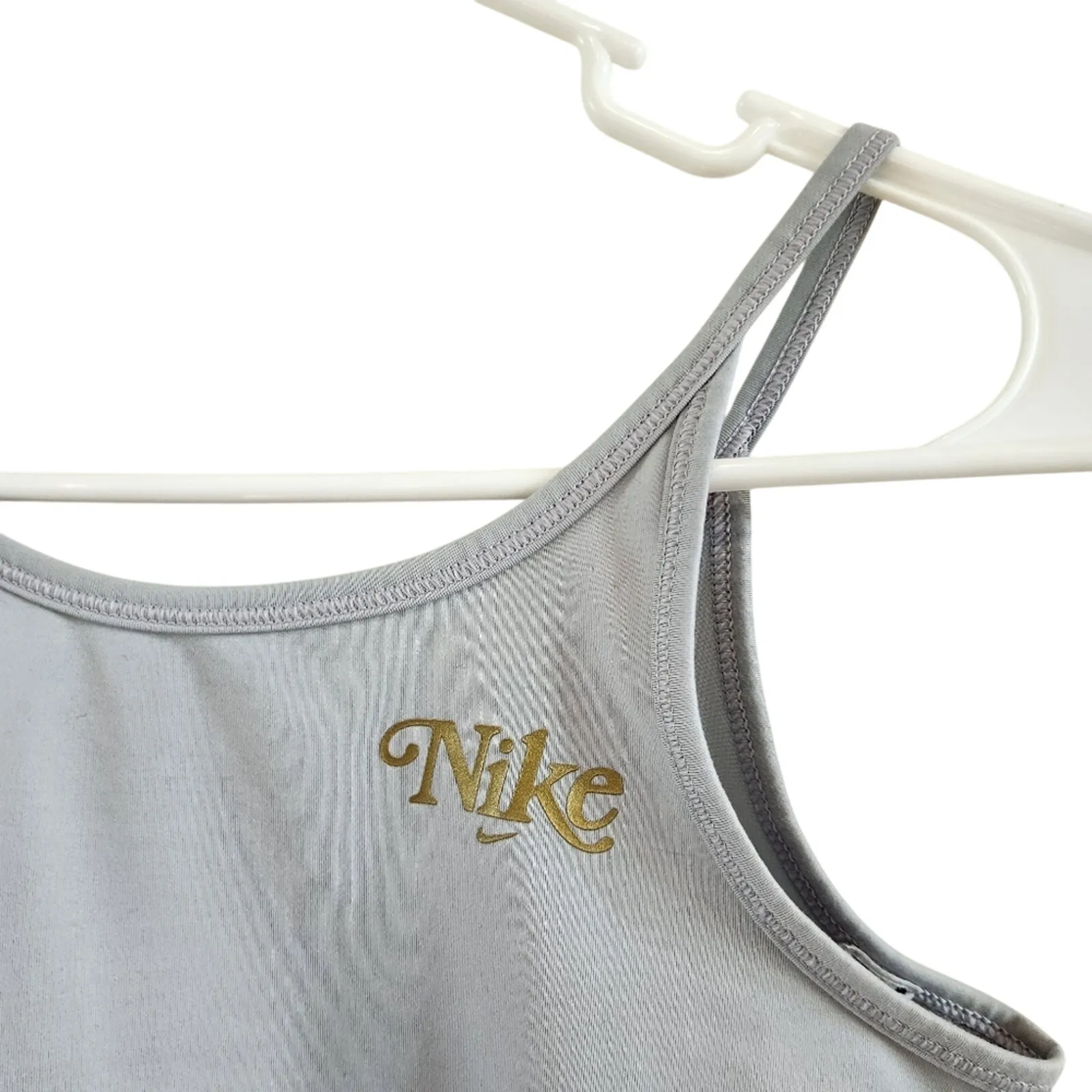 Nike Gray Pink Floral Trim Lightweight Low Impact Bralette Top Sports Bra Large - Image 4