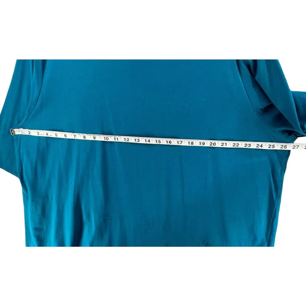 J Jill Pure Jill Wrap Tunic 4XL Teal Blue Scoop Neck 3/4 Sleeve Top Coastal Cozy Size 4X - Image 8