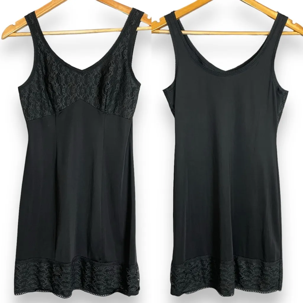 Vintage Full Slip Black Lace Sissie Women Lingerie Retro‎ Pin - Image 2