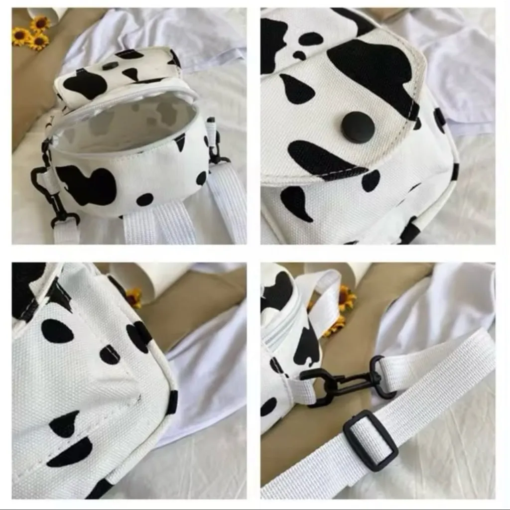 COW Canvas Handbag Women's Retro Cow Satchel - Crossbody Mobile Phone Ba… - Image 5