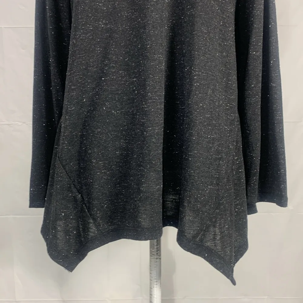 Style&Co High Neck Cold Shoulder Black Long Sleeve Top Size Large - Image 9