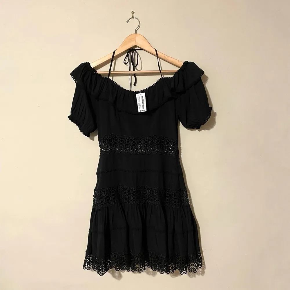 Shabby Chic Lace Trim Tiered Mini Dress - Image 2
