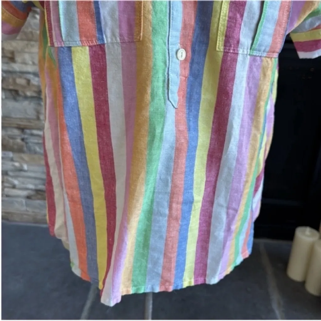 Banana Republic Pastel Striped Button-Down Shirt - Image 9