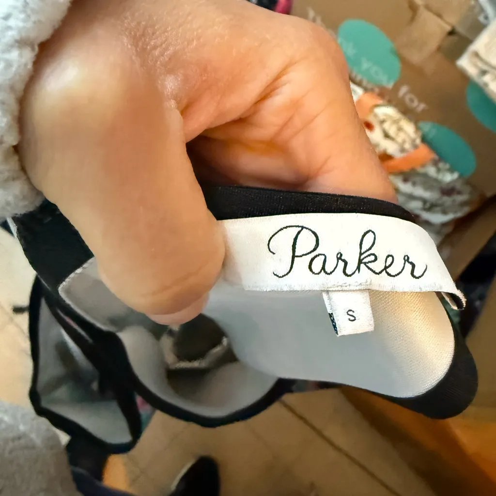 Parker Emmy Fit & Flare Colorful Floral Scuba Dress - Image 5