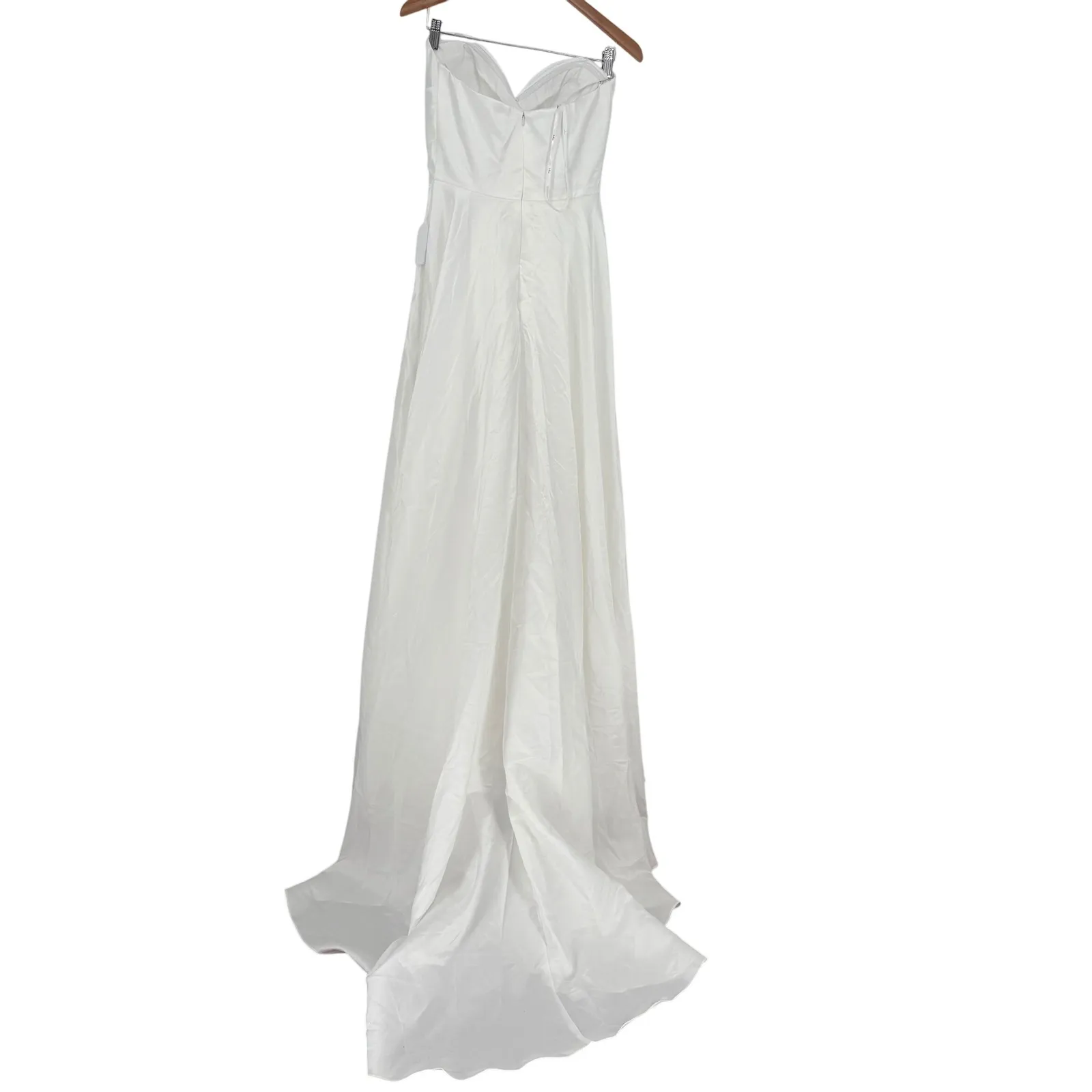 Lulus‎ Lifetime of Love White Satin Strapless A-Line Gown Size 6 - Image 15