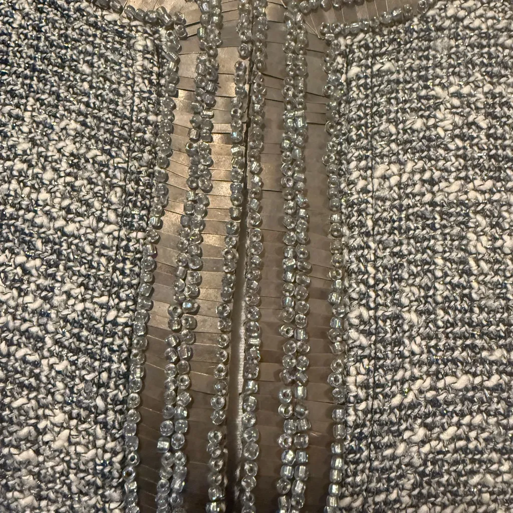 Tory Burch | Metallic Tweed Gray Blazer size 14 - Image 14