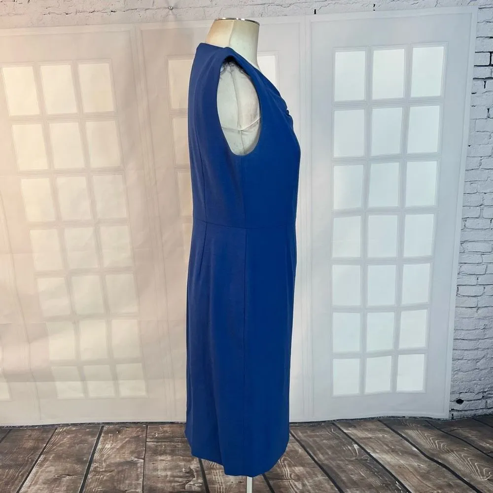 Tailored Rebecca Taylor blue sleeveless wool blend sheath dress size 6 - Image 5