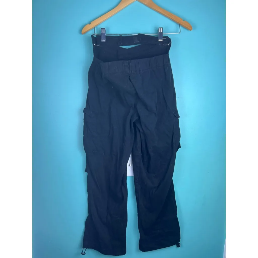 Like an Angel Black Cargo Pants Size S | Y2K Goth Rave Emo Strap Pants - Image 7