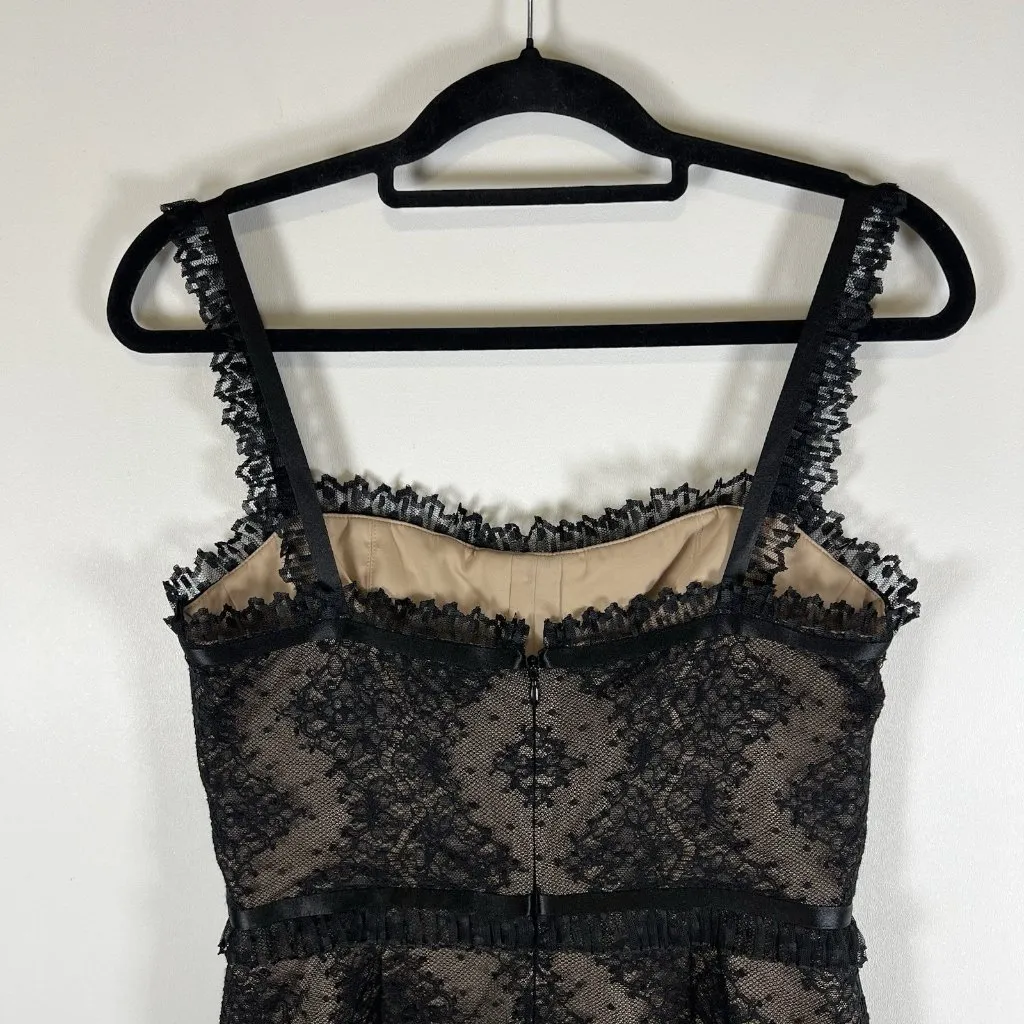 Alexis Tesi Black Lace mini Cocktail dress‎ Size Small Feminine Designer Sexy - Image 6
