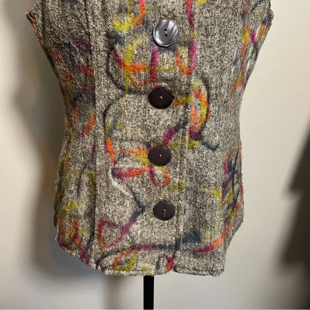 Christopher & Banks Graffiti Art Vest Button down - Image 10