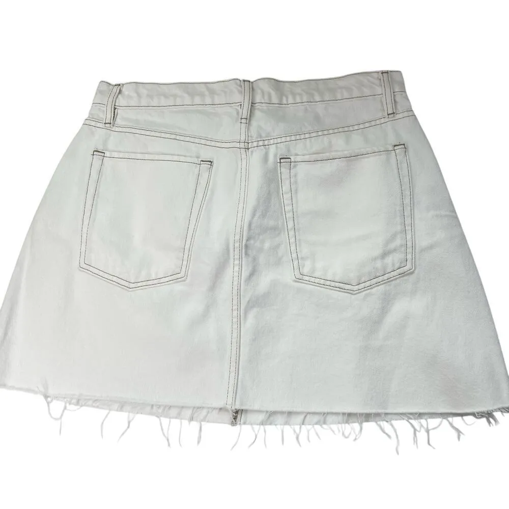 New Women’s FRAME White Denim Skirt Size 30 - Image 8