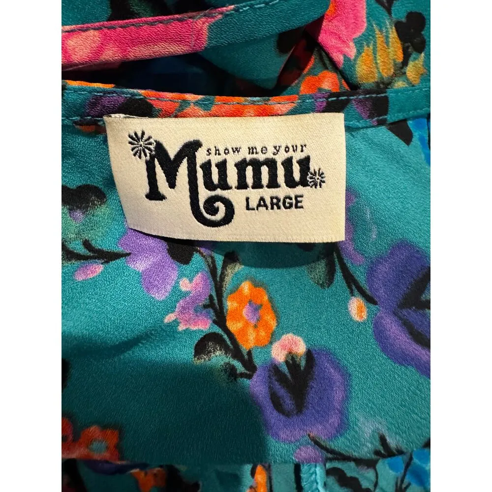 SHOW ME YOUR MUMU Donna Michelle Tunic Top Floral Boho Long Sleeve Size Large - Image 6