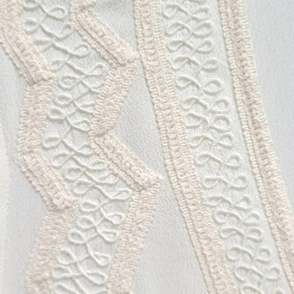 Love Sam Fringe V-neck Cream Ivory 3/4 Sleeve Blouse Size Small‎ - Image 7