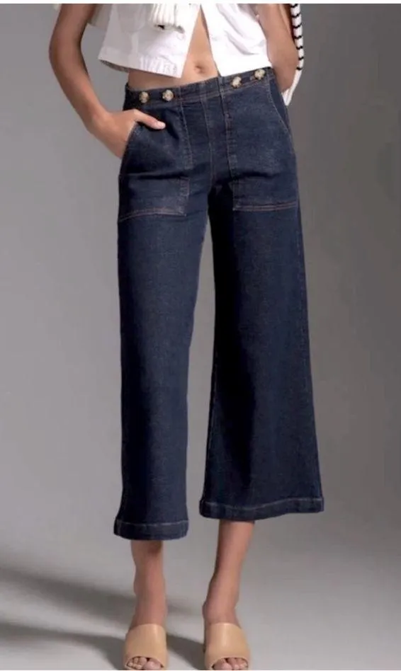 High-Rise Wide-Leg Jeans Anthropologie Pilcro - Image 2