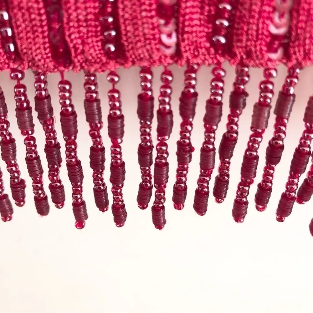 Carlisle Top M Vintage Regency Silk Sequin Beads Long Sleeve Boat Neck Embellish - Image 3