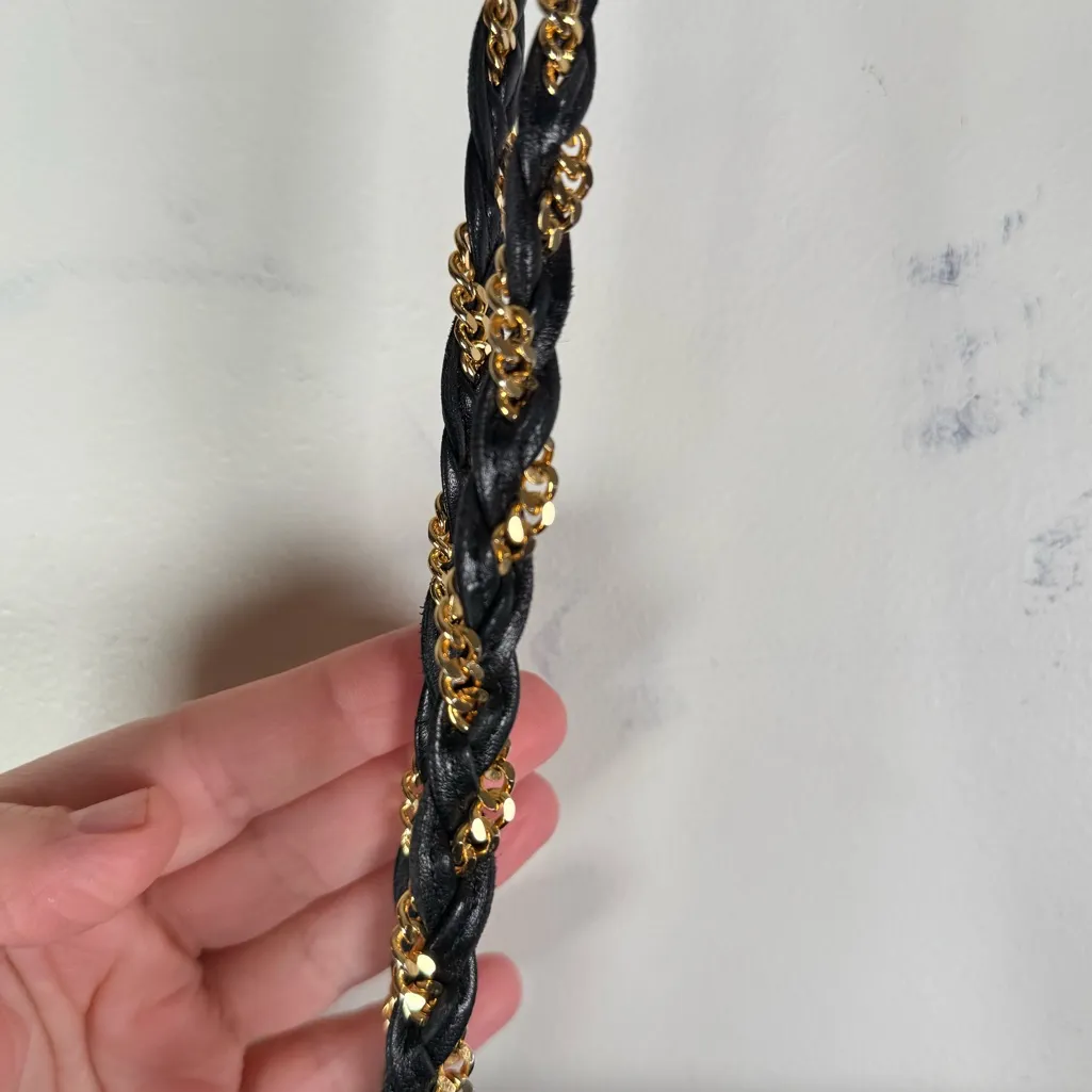 Vintage Bally Black Quilted Leather Chain Shoulder Bag Gold Hardware - Image 5