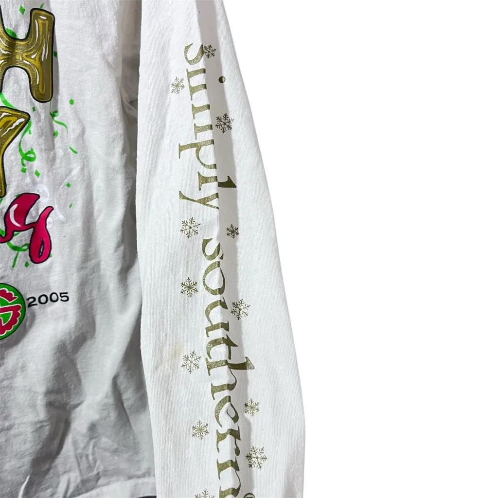 Simply Southern Beige Long Sleeve Shirt “Happy Birth Yay Jesus” Size S - Image 4