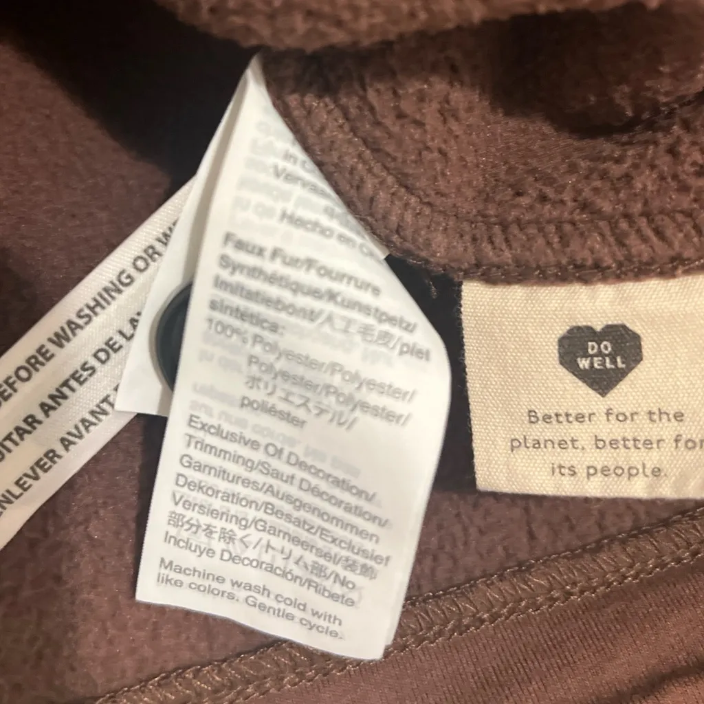 Madewell $98 Re(sourced) Fleece Chocolate Brown Teddy Bear Cardigan Sweater Fall - Image 6