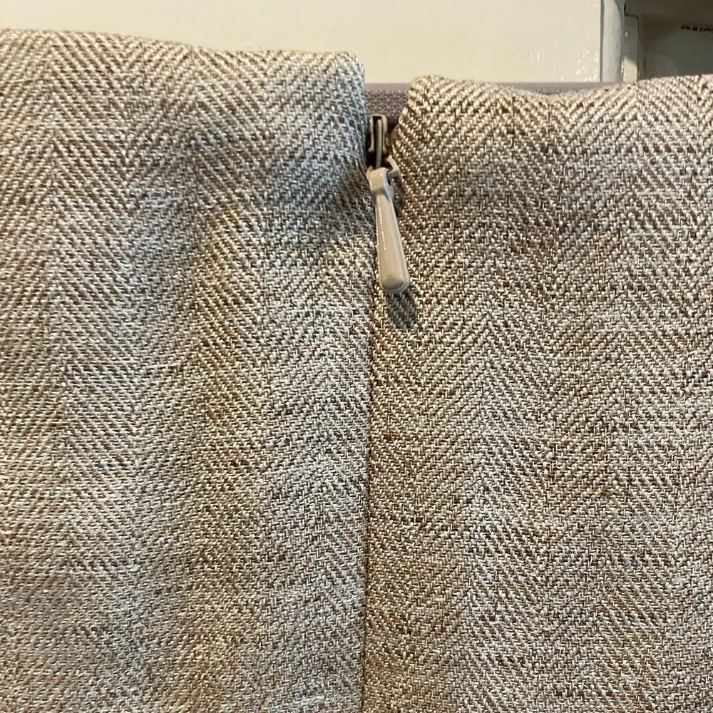 Anne Klein Fit & Flare‎ Midi Dress Half Cap Sleeves Tweed Beige Tan Size 4 - Image 7