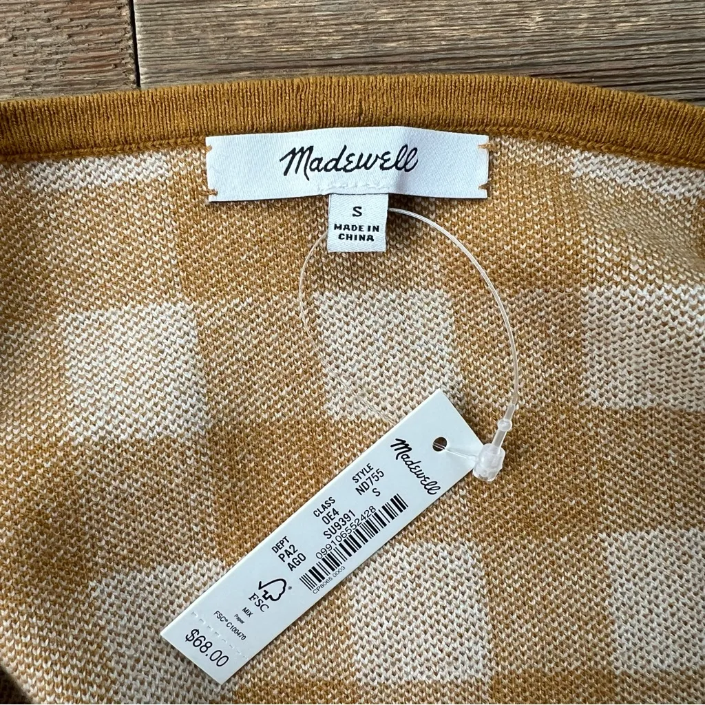 NWT Madewell Gingham Apron Sweater Tank - Image 7