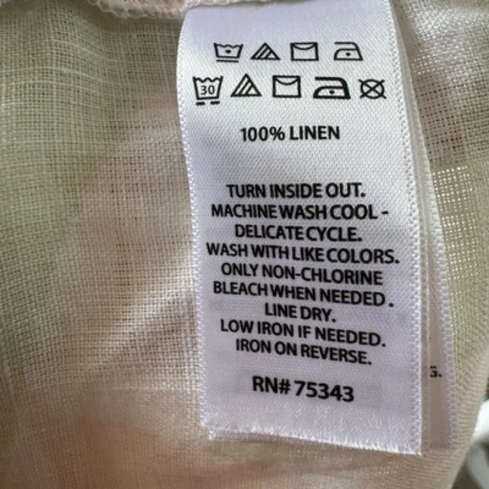 Rachel Zoe Linen Pastel Abstract Floral Popover Blouse 1X Spring‎ Easter Summer - Image 5