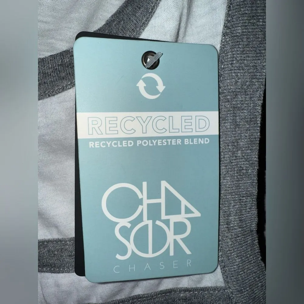 Chaser Women's White and Gray Stripe Tank Top XS NEW #714 - Image 4