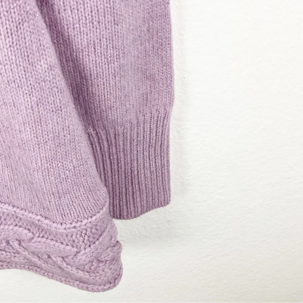 MARCIANO Lilac Lambs Wool Angora Rabbit Hair Blend Metallic Knit Sweater Medium - Image 7