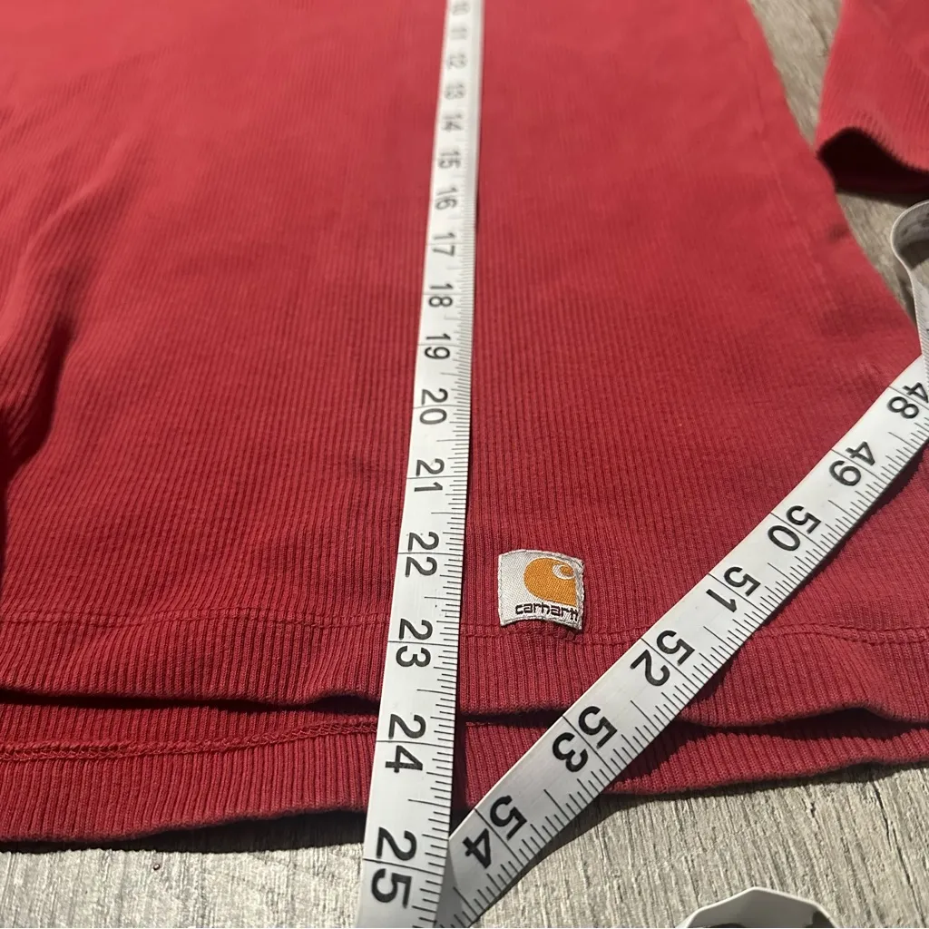 Carhartt Women's Loose Fit Heavyweight Long Sleeve T-Shirt Red XL workwear - Image 8