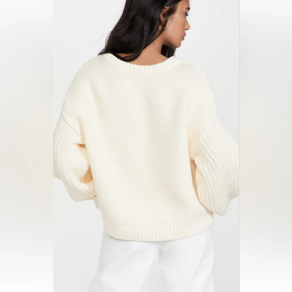 Free People Dream Cable Crewneck Sweater - Image 3