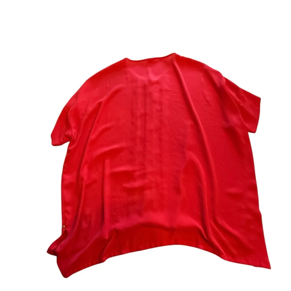 Dana Buchman Bold Red Satin Blouse - Image 6