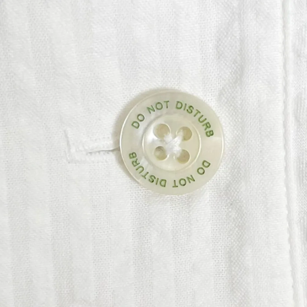 The Sleep Code Pajama Top Women’s Size XL White Cotton Short Sleeve Button Front - Image 8