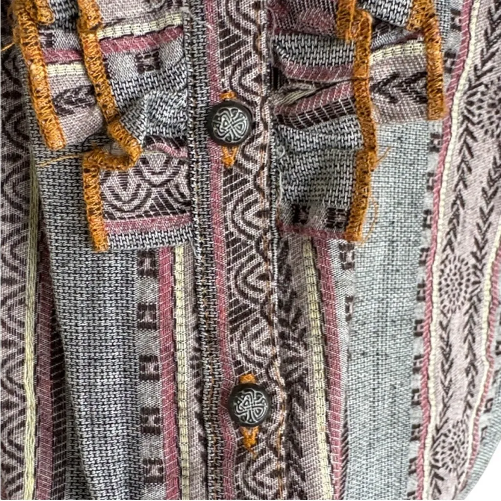 EUC Anthropologie Aratta silent
Journey Mixed Fabric Shirt Dress Size Large - Image 5