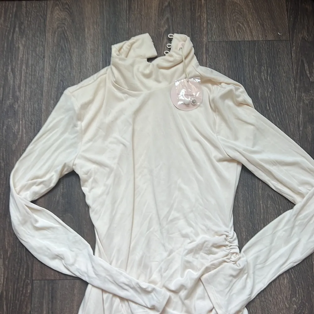 Benita Midi Dress in Beige - Image 4