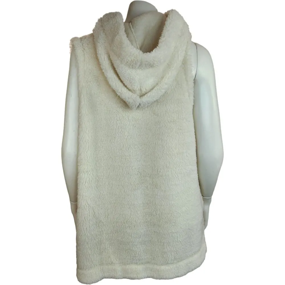 Koolaburra by UGG Cozy Sherpa Hooded Vest Birch Cream Size Small Sleeveless NWOT - Image 7