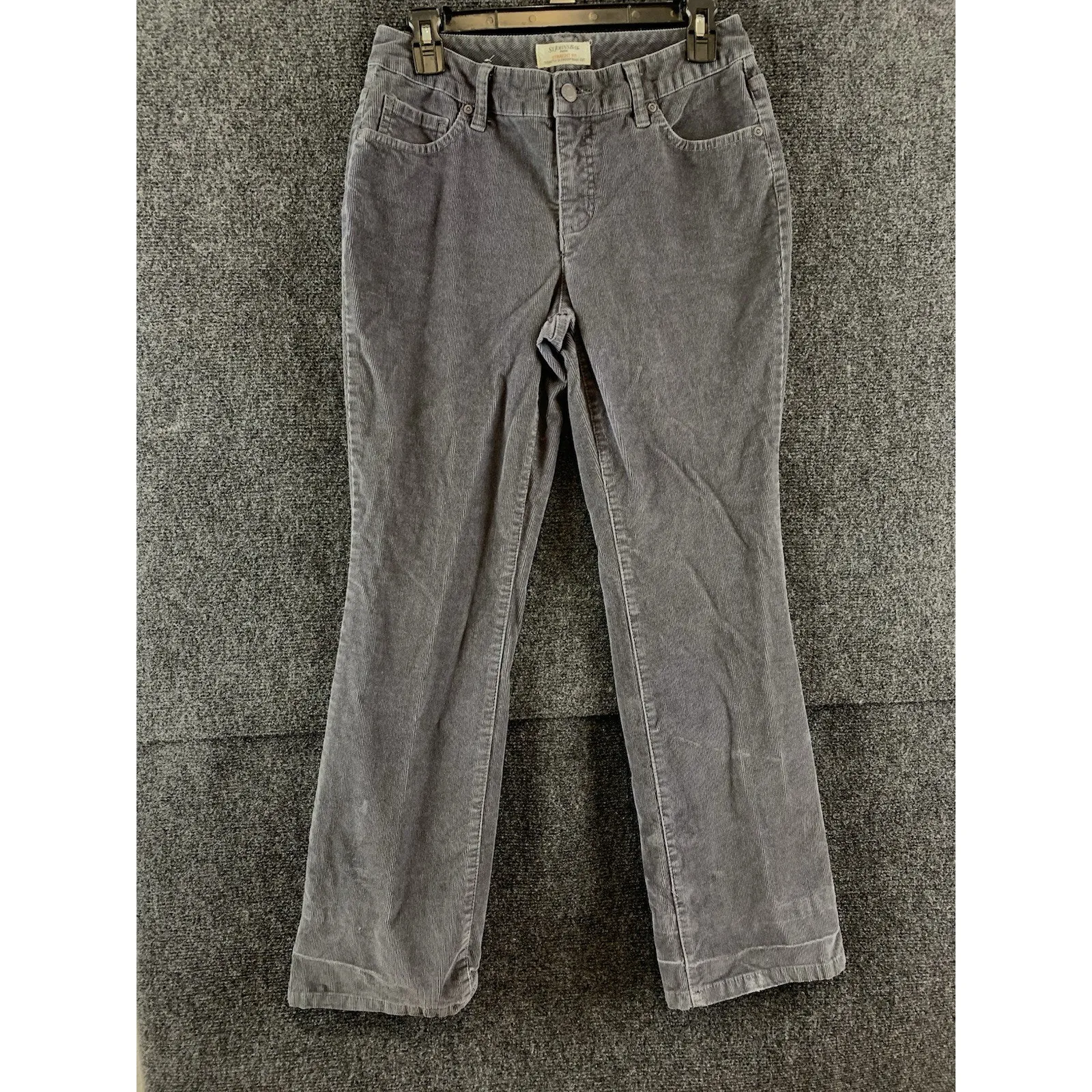 St John’s Bay Women’s Corduroy Pants Straight Fit Bootcut Gray Size 6 P - Image 2