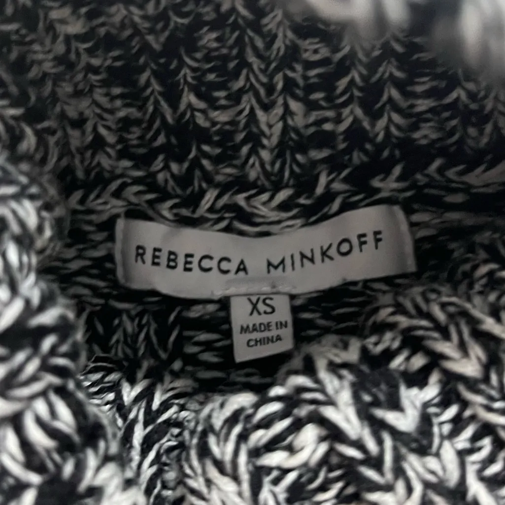 Rebecca Minkoff Montana Crosshatched-Knit Turtleneck Sweater - Image 3