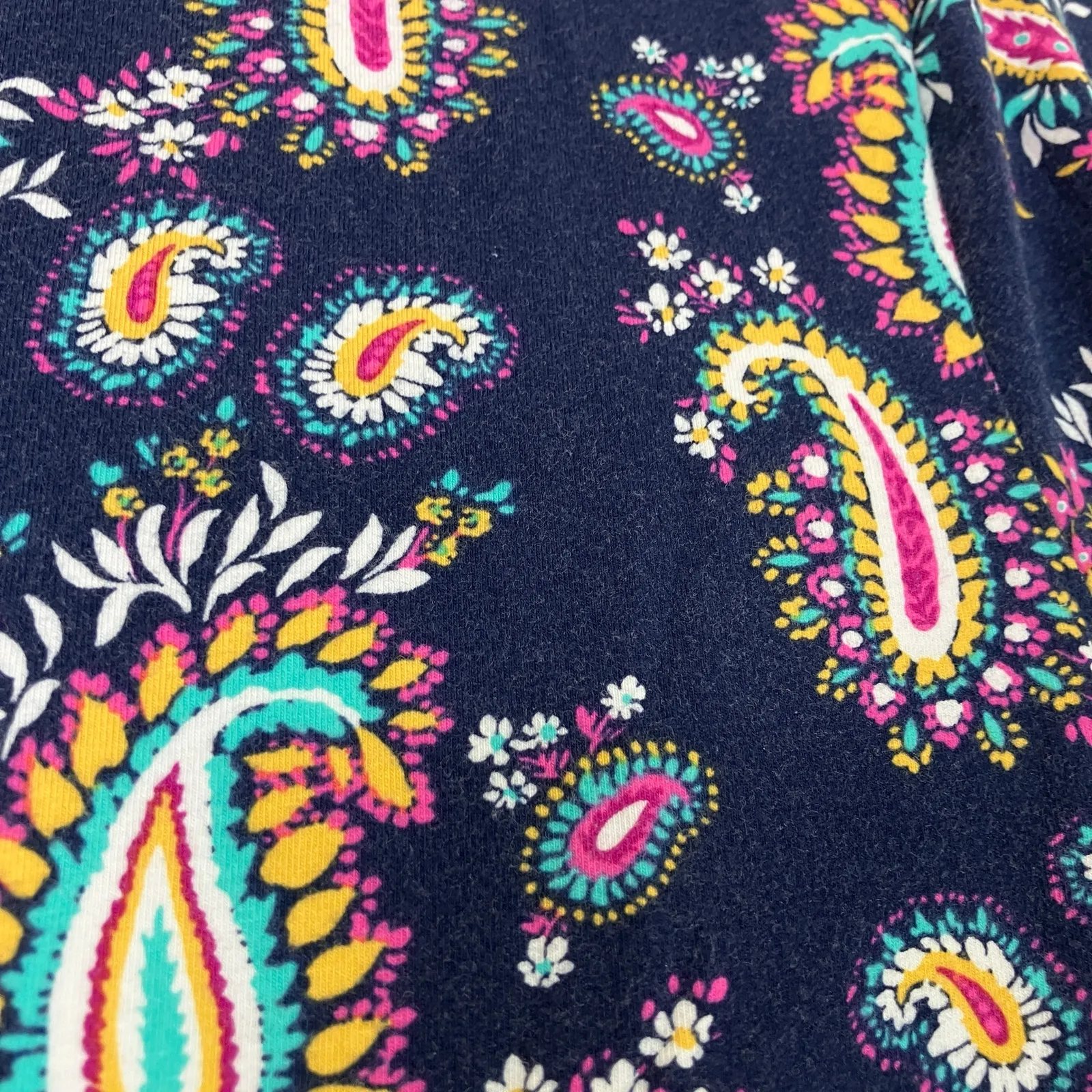 Talbots | The Talbots Tee Navy Paisley 3/4 Sleeve Shirt Cotton Womens Large - Image 4