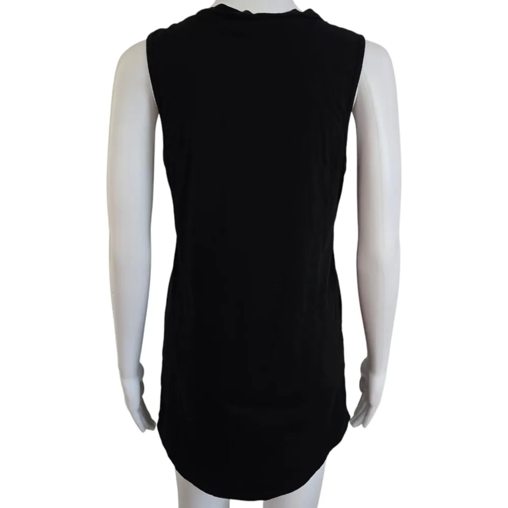 Tobi Black Crossover Sleeveless Plunging Vneck Knit Tunic Mini Dress Size Small - Image 5