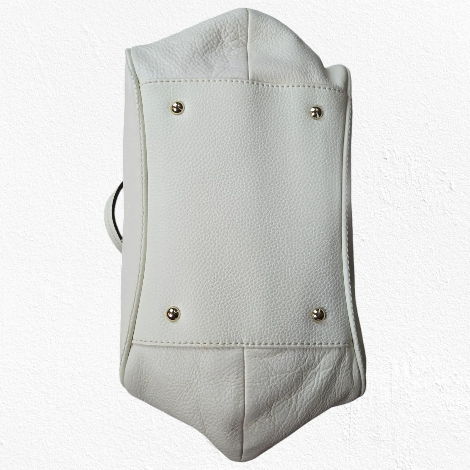 Isaac Mizrahi Ivory White Claudette Tote Bag Leather Satchel Shoulder Handbag - Image 16