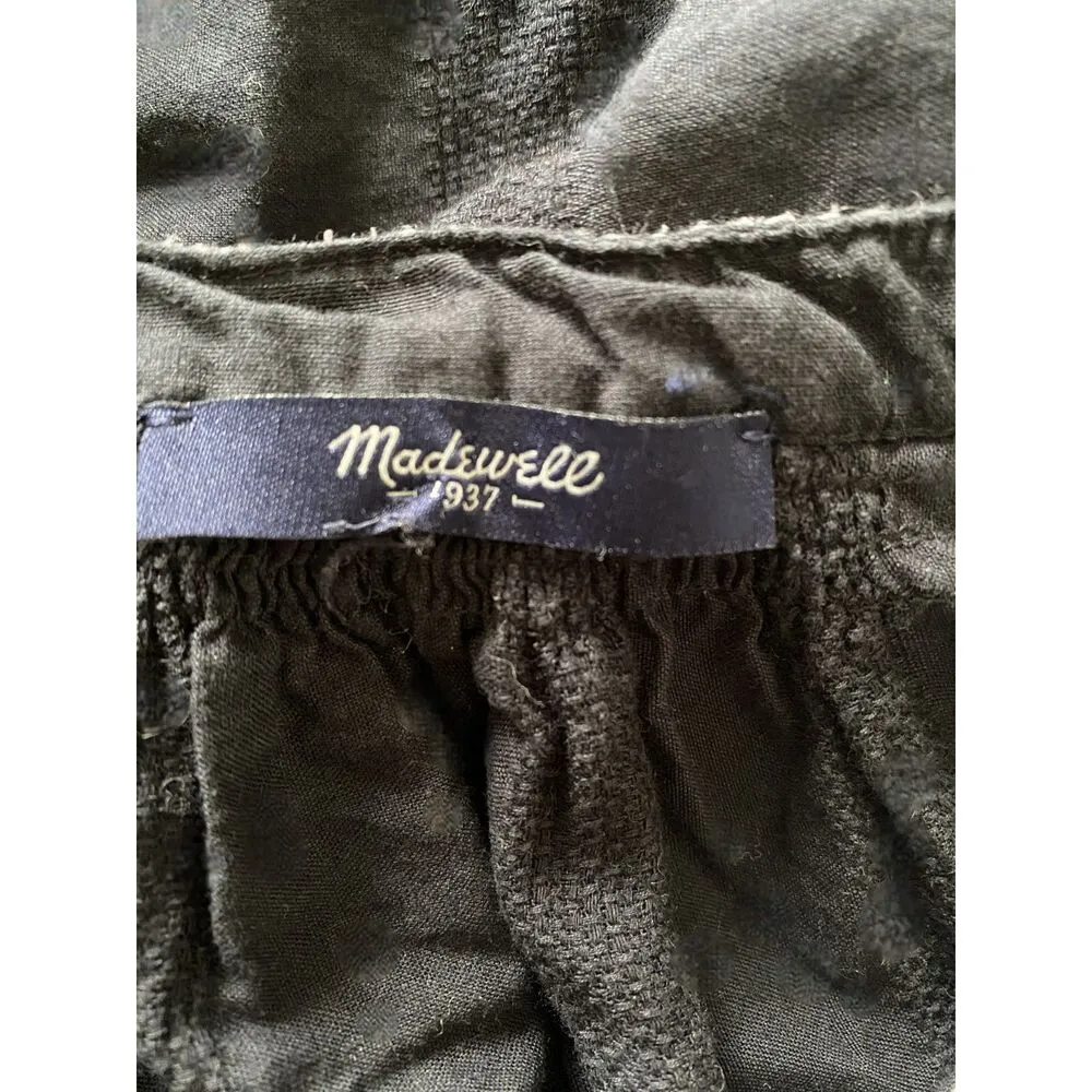 Madewell Camelia Black White Embroidered Boho Peasant Tassel Top Blouse M (flaw) - Image 5