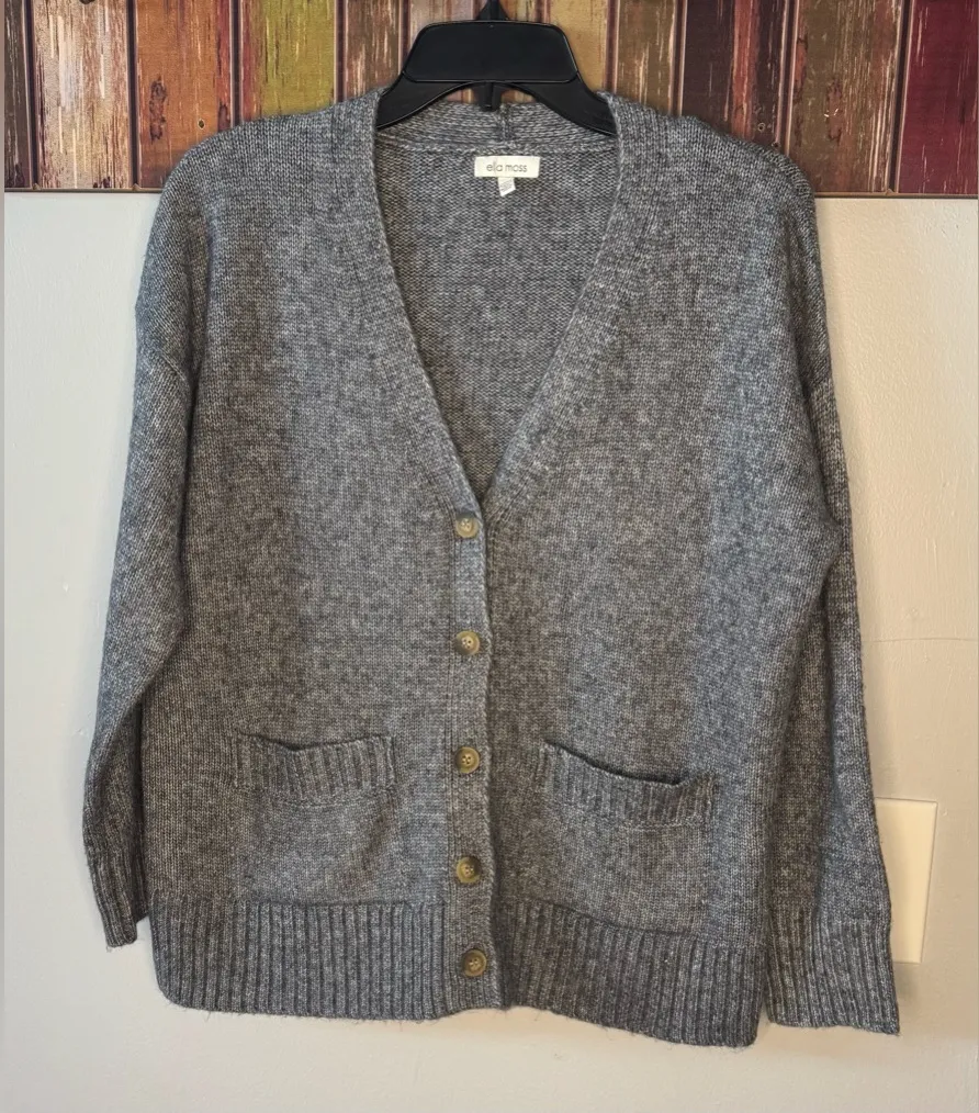 Ella Moss Ladies' Button Front soft and cozy Cardigan relaxed boyfriend fit - Image 1