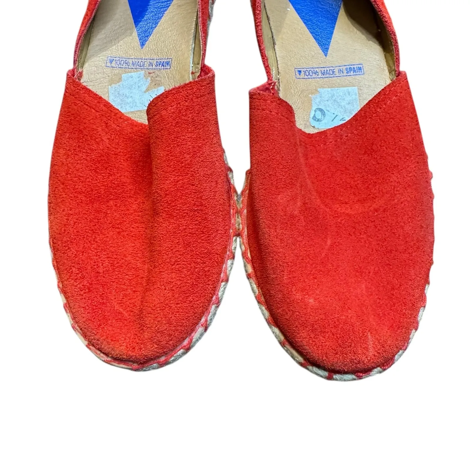 Verbenas Shoes Womens Size 6.5 Red Suede Espadrille Slip On Flats Made In Spain - Image 2