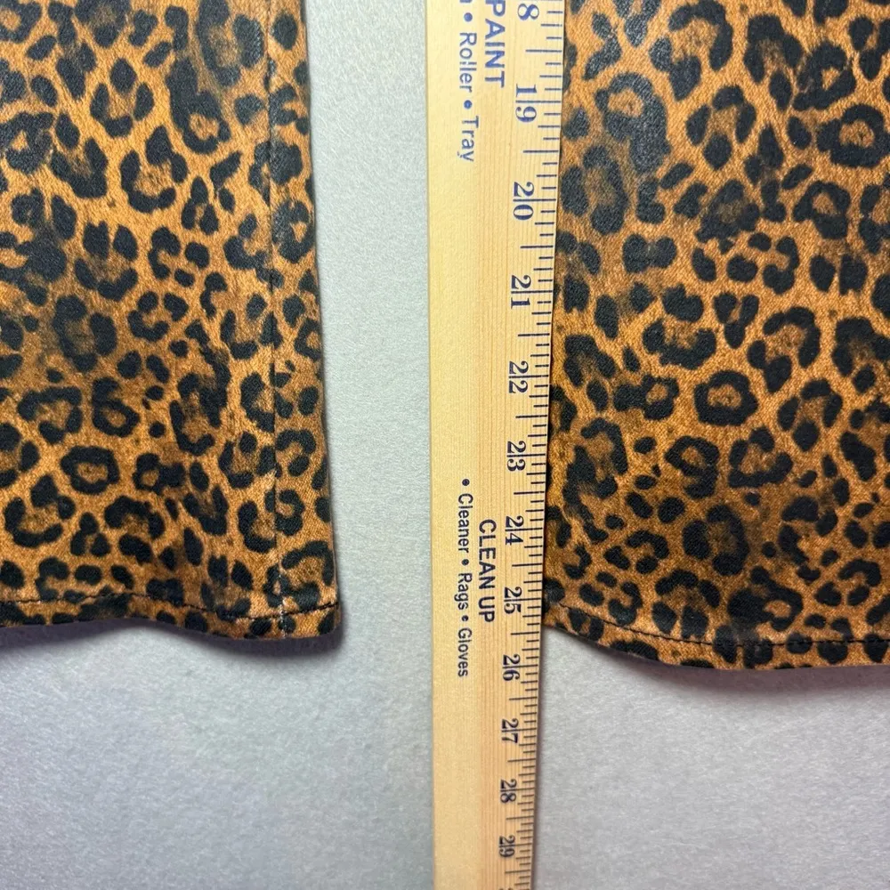 7 For All Mankind Womens High-Waist Slim Kick Flared Jeans Leopard Pants Size 28 - Image 12