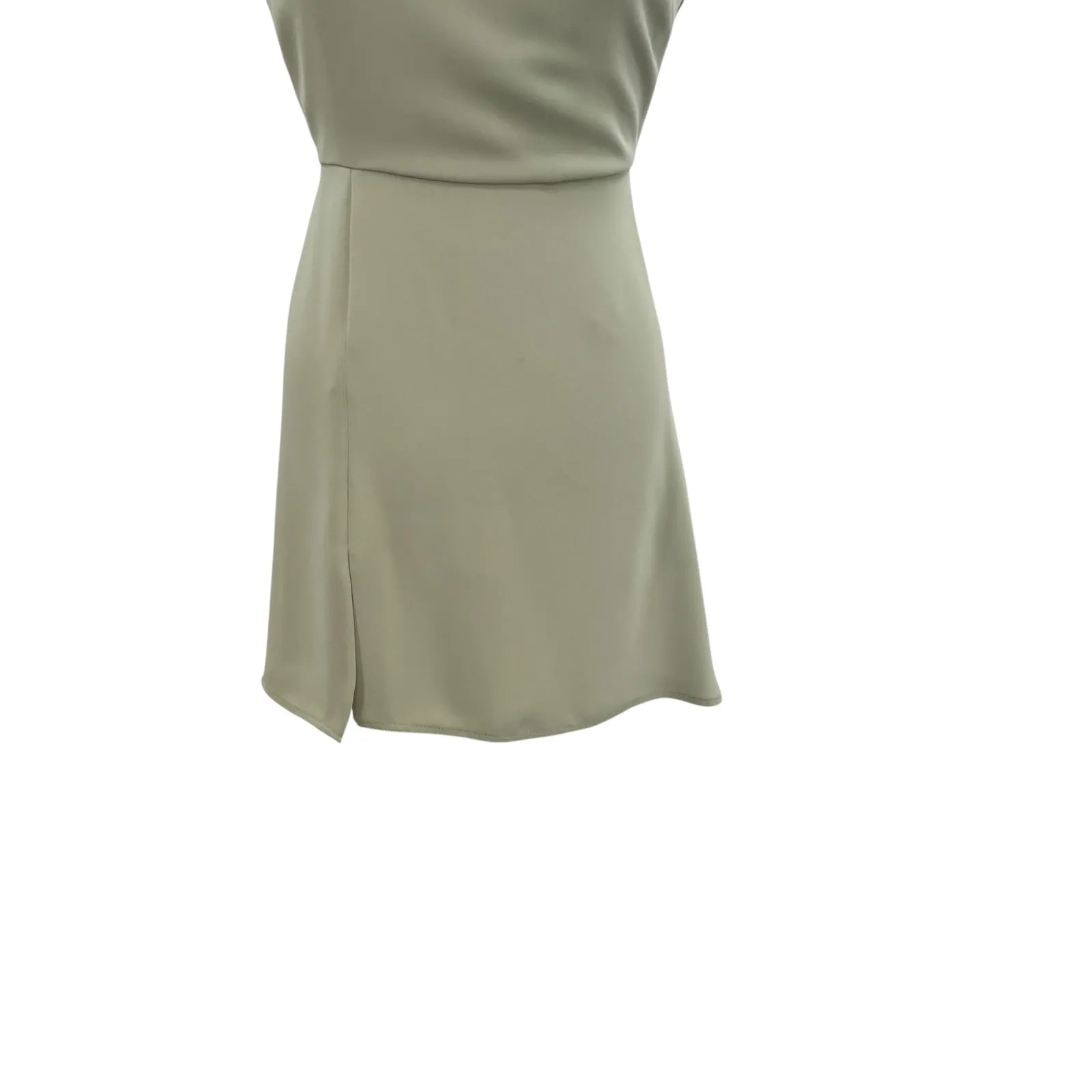 Aritzia Babaton‎ Hamptons Mini Dress Short Sleeve Cut Out Sage Green Size 0 - Image 6