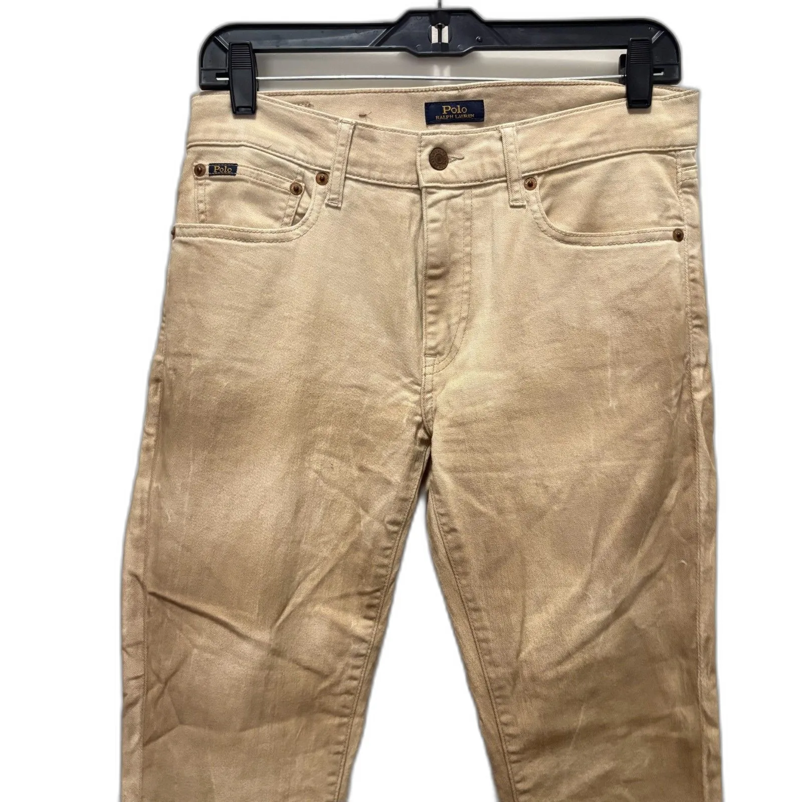 Polo Ralph Lauren the Tompkins Skinny Crop Jeans Tan Tie Dye‎ Bohemian Size 28 - Image 2