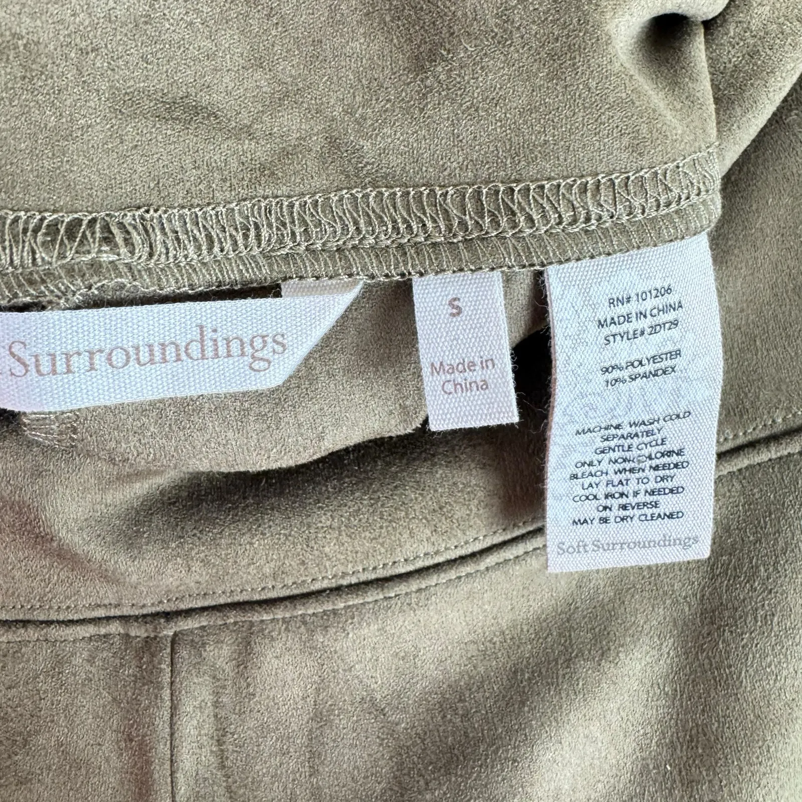 Soft Surroundings Brown Faux‎ Suede Leggings Small - Image 4