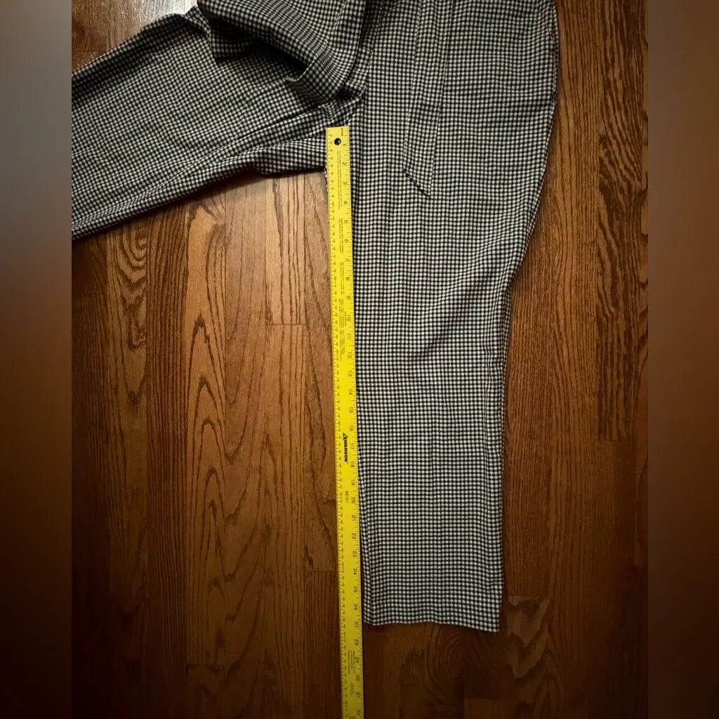 Joie Black & White Gingham High Rise Tie-Waist Cropped Pants – Size 8 - Image 7