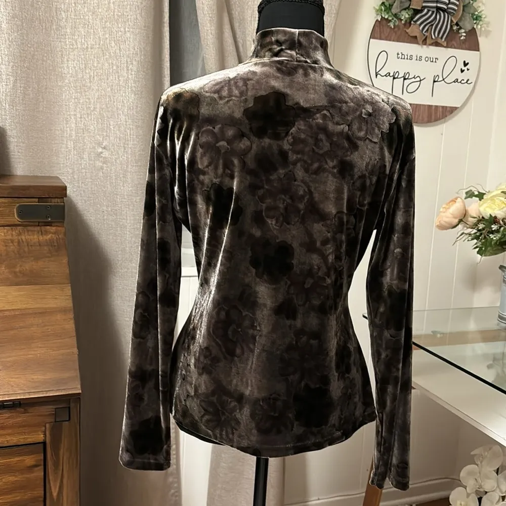 Vintage edin Velvet Lingerie Sleeve Blouse Black Size L - Image 7