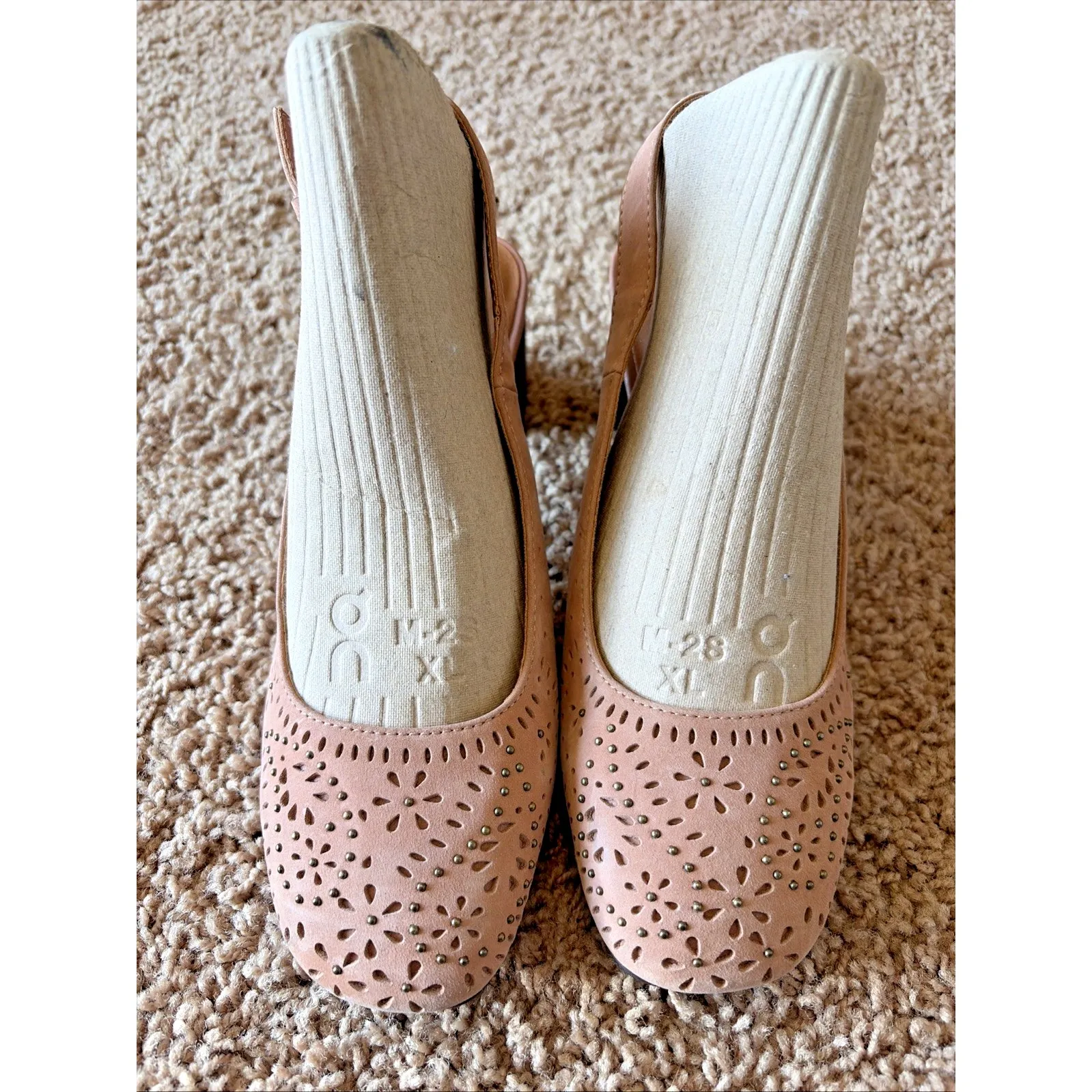 Lucky Brand LK-JOCINA 2 Mocha Brown Suede Leather Laser Cut Slingback Shoes 6 - Image 2