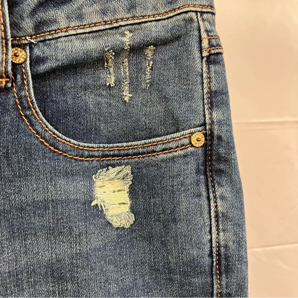 Cabi Distressed Low-rise Skinny Jeans Medium Wash Womens size 0 Denim‎ Grunge - Image 4